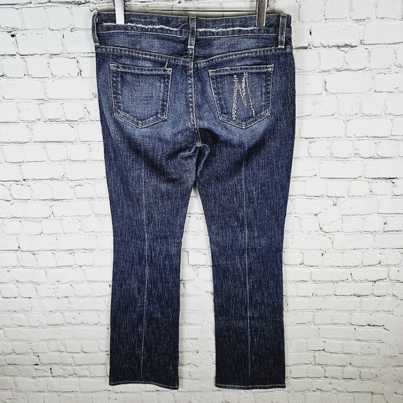 MARCIANO | embellished pocket distressed bootcut mid rise jeans - Picture 3 of 9